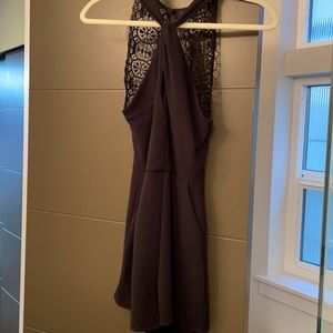 Lace detail romper with pockets